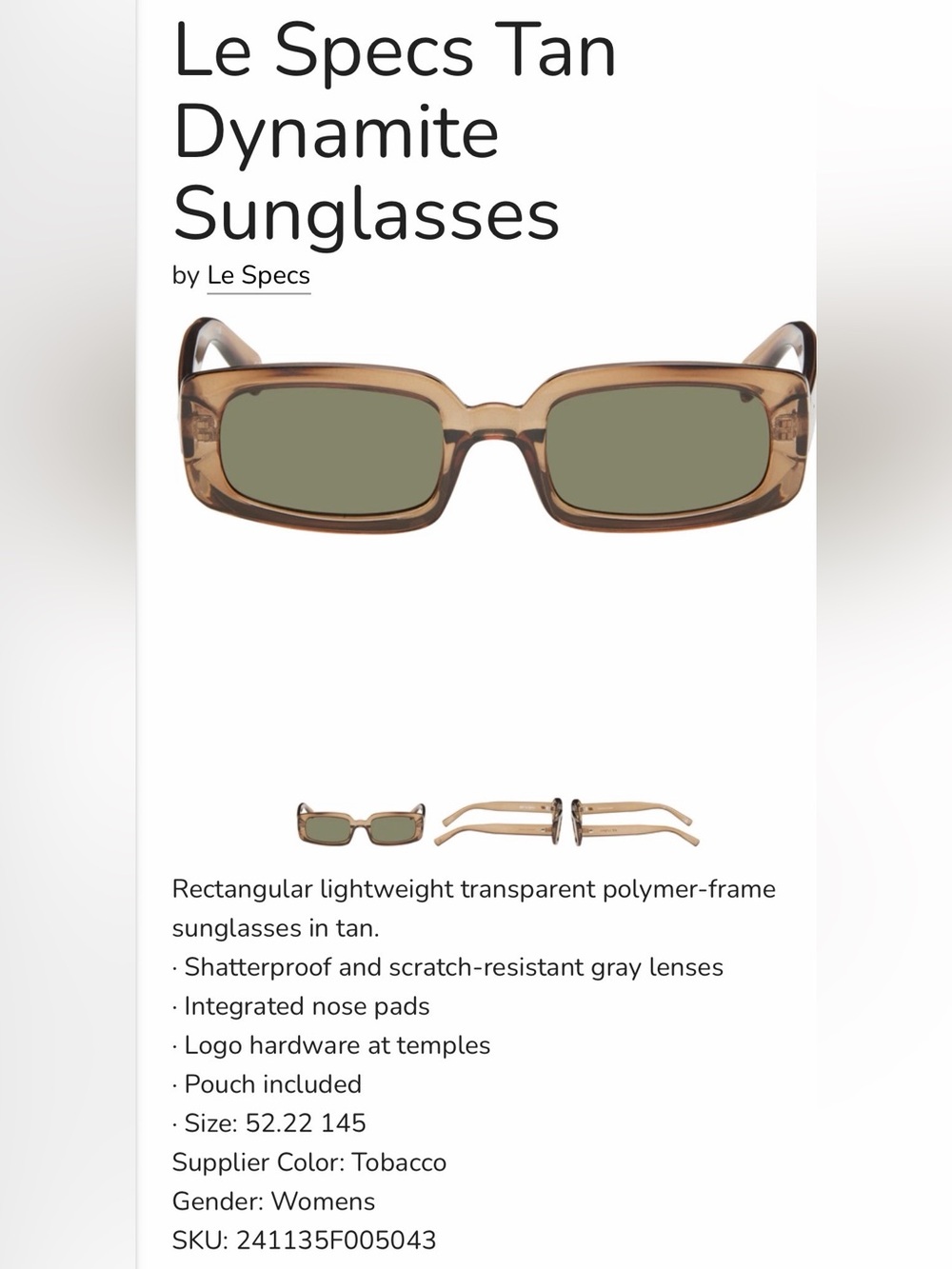Le Specs Dynamite Sunglasses - Picture 3 of 7